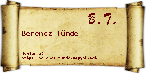 Berencz Tünde névjegykártya