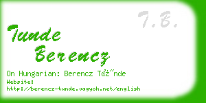 tunde berencz business card
